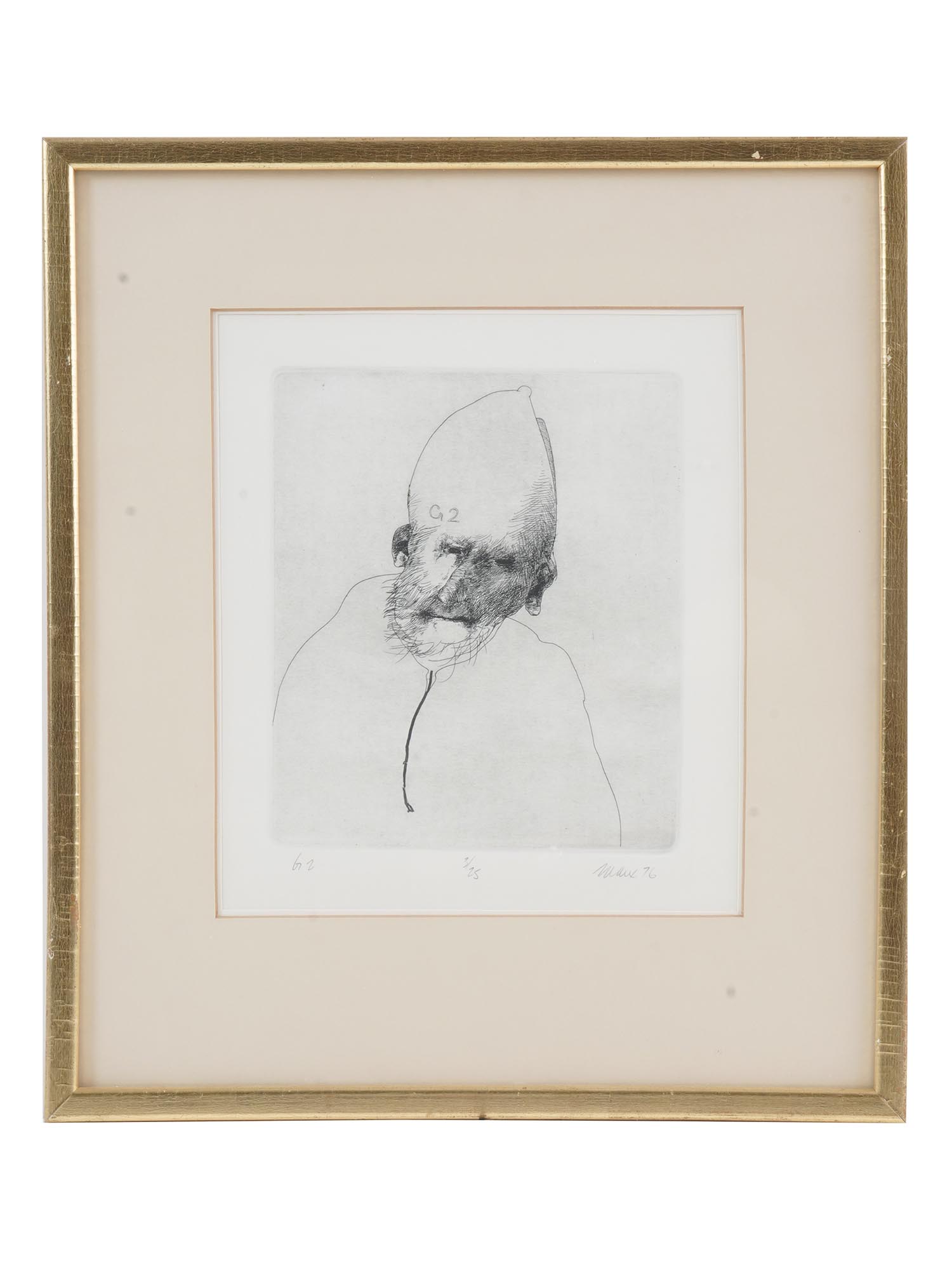 ROBERT ERNST MARX SIGNED SURREALIST ETCHING, 1976 PIC-0